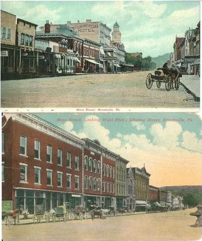 Brookville Postcard c. late 1800's Main Street